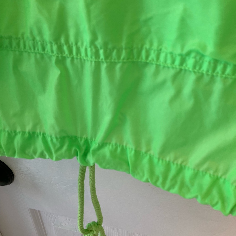 IZOD Vintage 90s Windbreaker Semi-Sheer Neon Green L - Picture 7 of 7